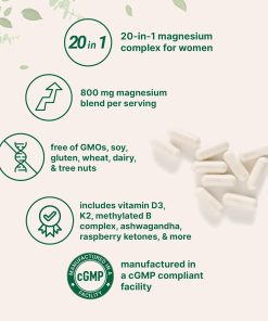 Micro Ingredients Magnesium 20-In-1 Complex for Women - 240 vegatarian capsules