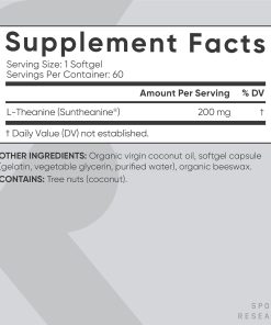Sports Research L-Theanine (200 mg) Double Strength - 60 softgels