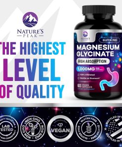 Nature's Peak Magnesium Glycinate (1,000 mg) - 60 veggie capsules