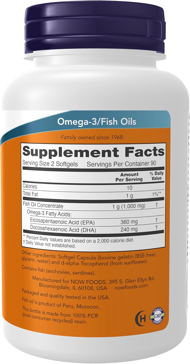 Now Omega-3 Mini Gels Fish Oil - 180 softgels