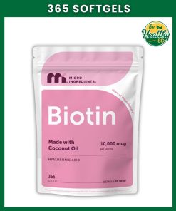 Micro Ingredients Biotin (10,000 mcg) with Hyaluronic Acid - 365 softgels