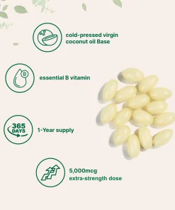 Micro Ingredients Biotin (5000 mcg) with Coconut Oil - 365 softgels