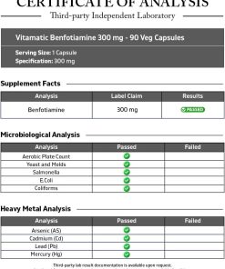 Vitamatic Benfotiamine (300 mg) - 90 vegetable capsules