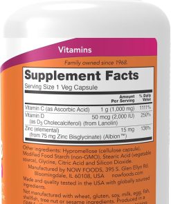 Now Vitamin C -1000 Zinc & D-3 - 100 veg capsules