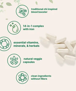 Micro Ingredients Blood Booster + Iron suppliment - 60 vegetarian capsules