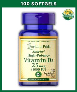 Puritan's Pride Vitamin D3 (25 mcg - 1,000 IU) - 100 softgels