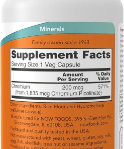 Now Chromium Picolinate (200 mcg) - 100 veg capsules