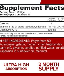 Qunol Ultra CoQ10 (200 mg) Extra Strength - 60 softgels