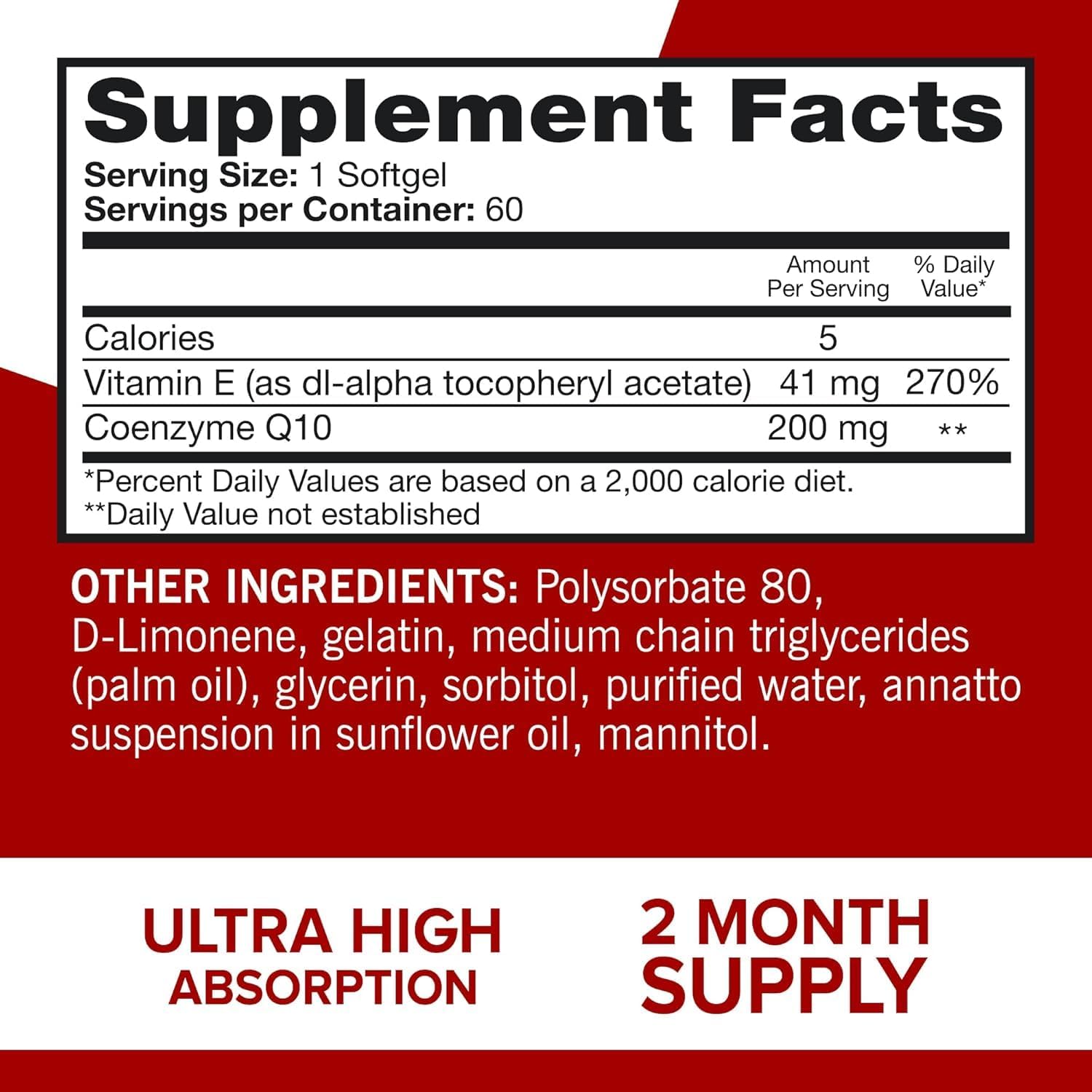 Qunol Ultra CoQ10 (200 mg) Extra Strength - 60 softgels