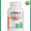 Bronson Vitamin K2 + D3 (10,000 IU - 250 mcg) Extra Strength - 60 capsules