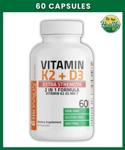 Bronson Vitamin K2 + D3 (10,000 IU - 250 mcg) Extra Strength - 60 capsules