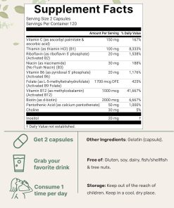 Micro Ingredients Pure Methylated B-Complex With Vitamin C - 240 capsules