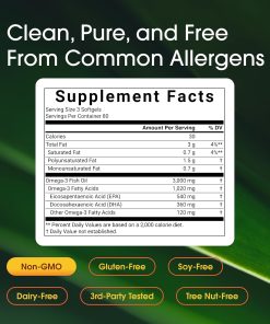 Naturebell Omega-3 Fish Oil (3,000 mg) Burpless Lemon Flavor - 240 softgels