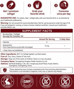 Coycoz Astaxanthin (12 mg) High Absorption with MCT Oil - 90 softgels