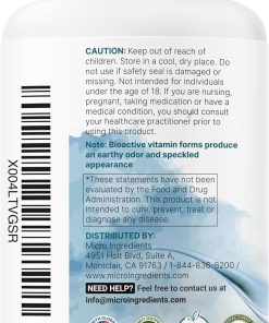 Micro Ingredients Pure Methylated B-Complex With Vitamin C - 240 capsules