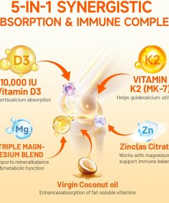 J.Me Vitamin D3 + K2 (10,000 IU + 200 mcg) Magnesium 4-in-1 - 150 softgels