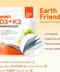 J.Me Vitamin D3 + K2 (10,000 IU + 200 mcg) Magnesium 4-in-1 - 150 softgels
