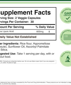 Double Wood Alpha Lipoic Acid (600 mg) - 60 capsules