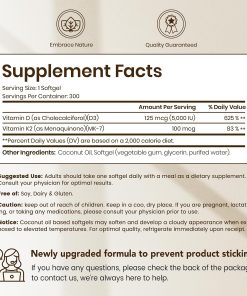 VEV Corefeel Vitamin D3 & K2 (5,000 IU - 100 mcg) - 300 softgels