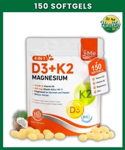 J.Me Vitamin D3 + K2 (10,000 IU + 200 mcg) Magnesium 4-in-1 - 150 softgels