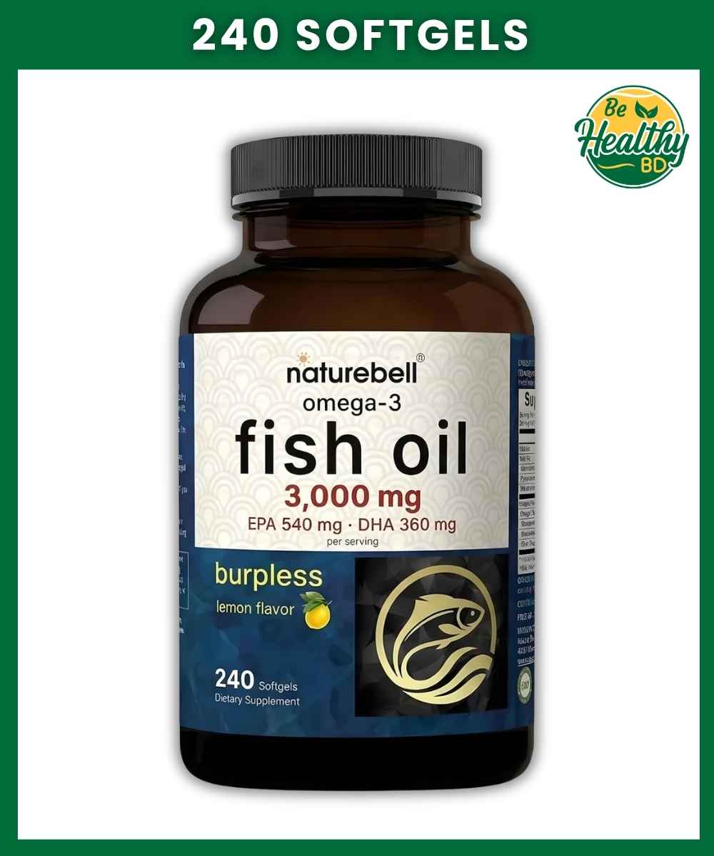 Naturebell Omega-3 Fish Oil (3,000 mg) Burpless Lemon Flavor - 240 softgels